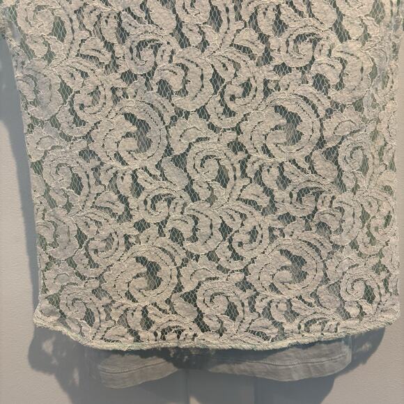 Sheer Lace Top w/ Cami Petite XXSP Seafoam Green Cottage Coquette 2 Piece Set - Picture 6 of 16